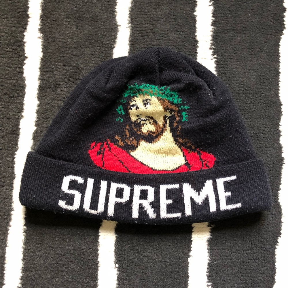 Rare 2014/2015 Supreme Jesus Portrait Beanie